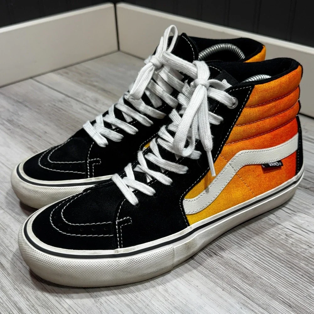Vans Sk8 Hi Pro Fade Black Orange White VN0845JDSWE Men's Size 7.5